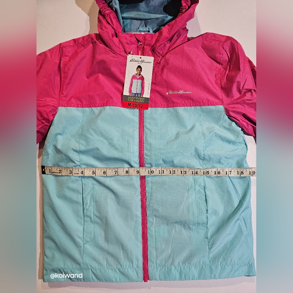 Eddie Bauer Girls Magenta Lightweight 3 in 1 Jacket Size M-10/12 - Picture 13 of 15